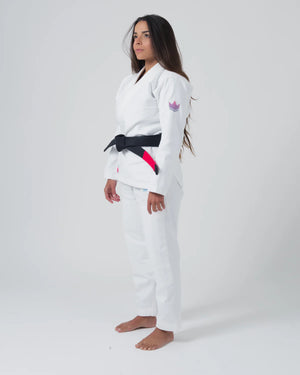 KINGZ BJJ Gi Kimono Femei Brazilian Jiu Jitsu KINGZ Empowered - Alb