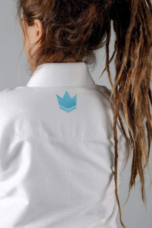 KINGZ BJJ GI KINGZ The ONE Womens Jiu Jitsu Gi - White/Sky Blue - FREE White Belt