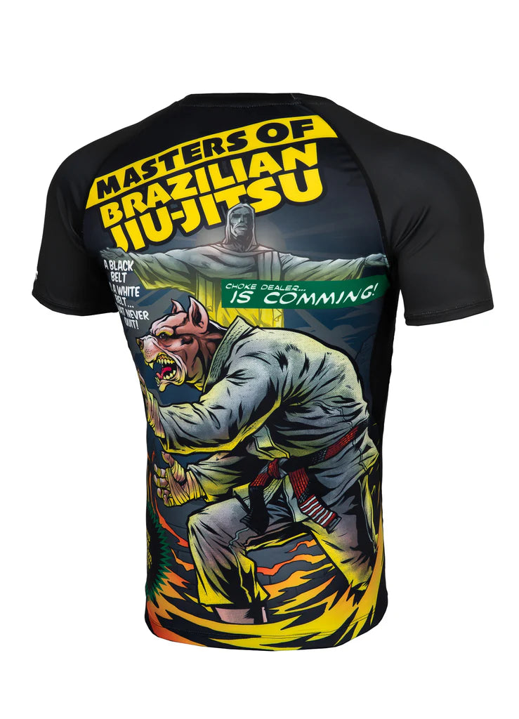 Pit Bull West Coast ADCC MASTER OF BJJ HILLTOP Black Rash Guard