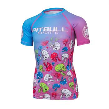 Pit Bull West Coast ADCC Rash Guard PITBULL Kids T-Shirt Rashguard Candy Skull