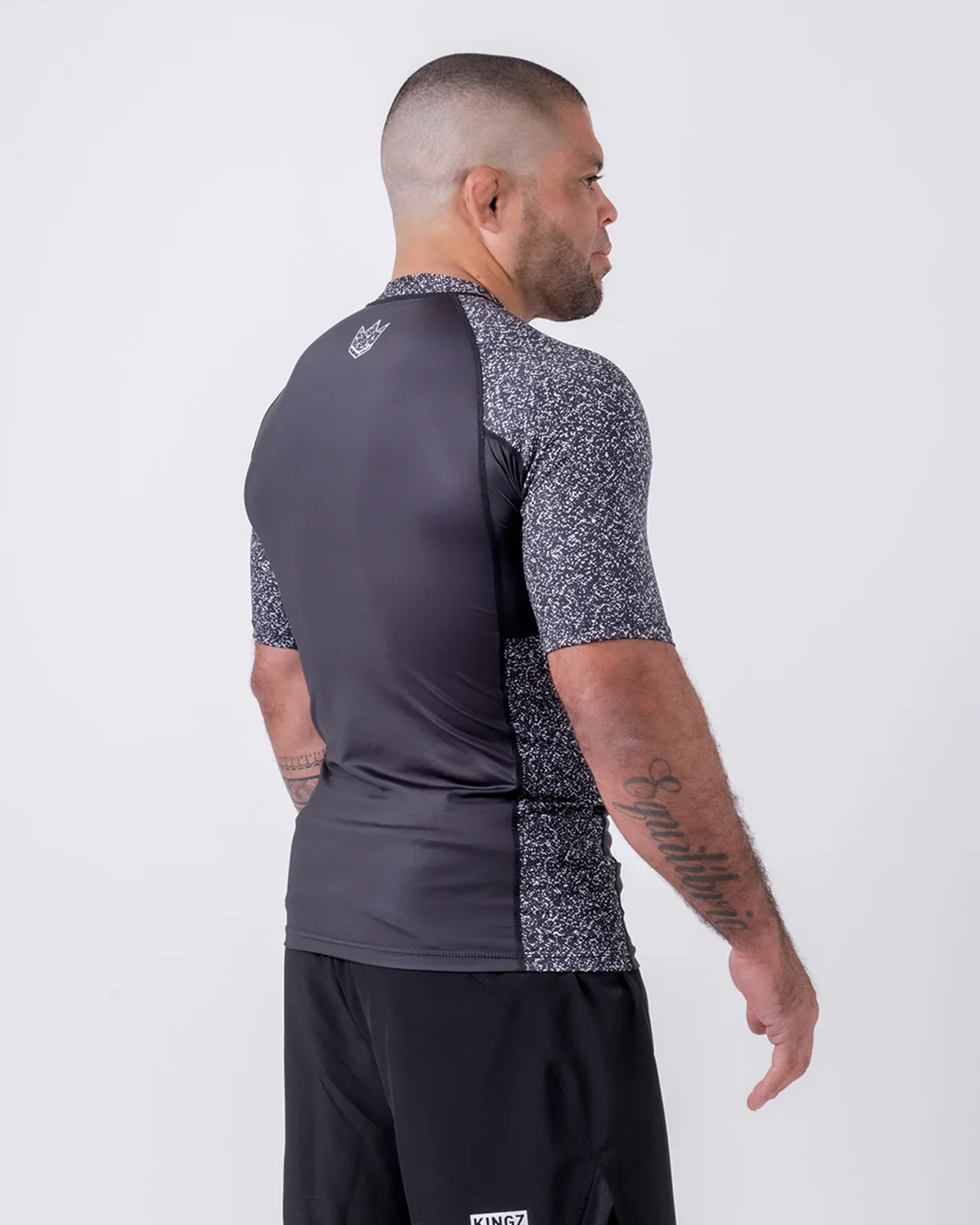 KINGZ Rashguard Maneca Scurta KINGZ Noise V2 Negru / Alb