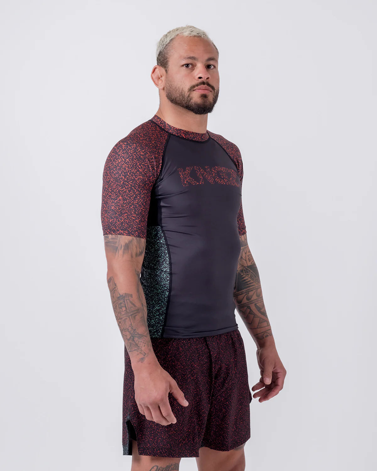 KINGZ Rashguard Maneca Scurta Kingz Noise V2 Verde / Rosu