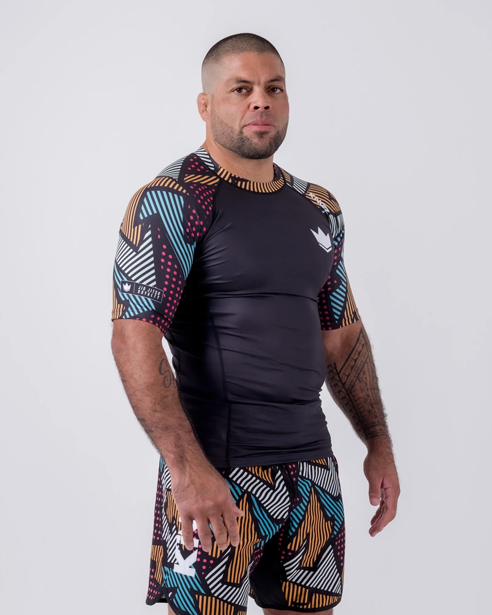 KINGZ Rash Guard Rashguard Maneca Scurta KINGZ Patchwork