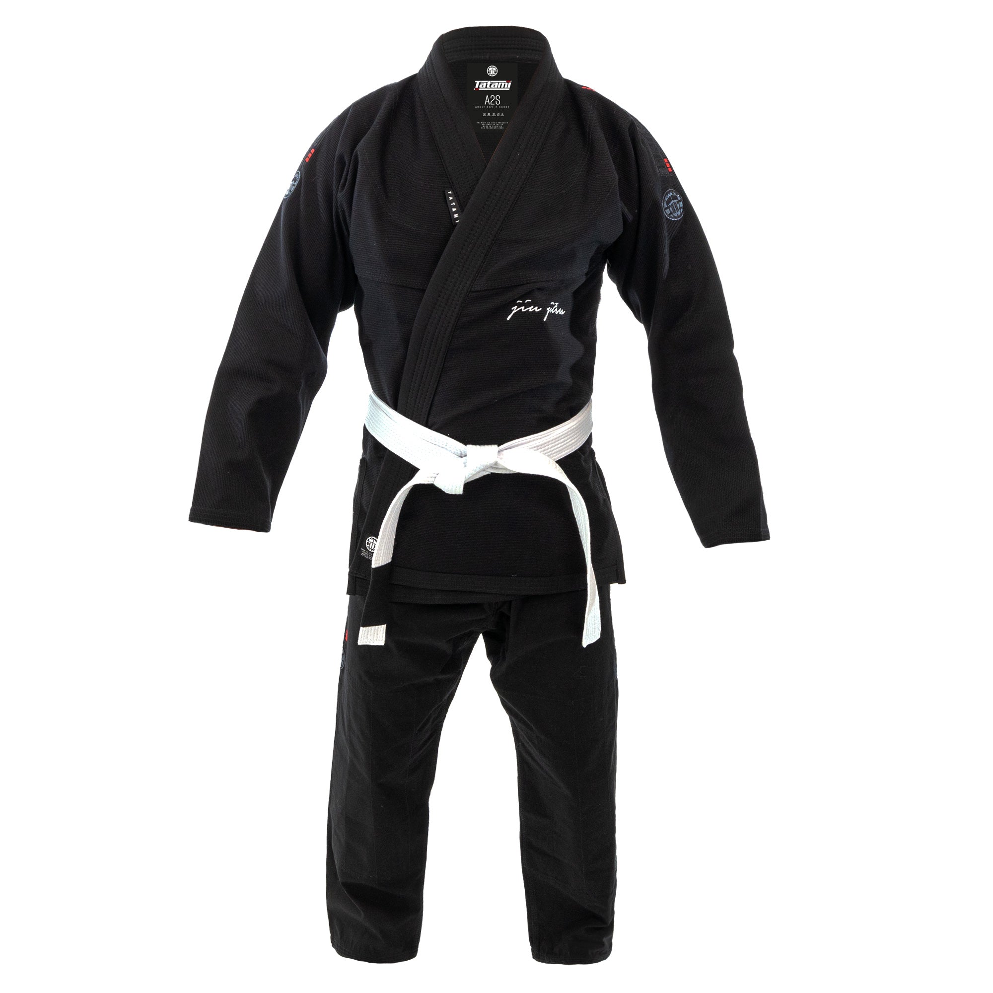 Tatami Fightwear BJJ GI TATAMI Elements Superlite Gi - Black (Centura Alba Inclusa)