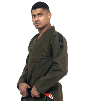 Tatami Fightwear BJJ GI TATAMI Elements Superlite Gi - Khaki (Centura Alba Inclusa)