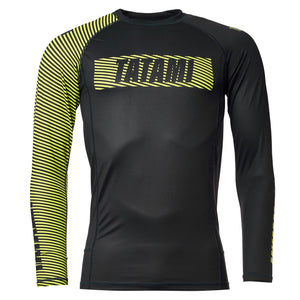 Tatami Fightwear Rash Guard TATAMI Essential 3.0 Long Sleeve Rash Guard - Black & Yellow