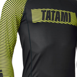 Tatami Fightwear Rash Guard TATAMI Essential 3.0 Long Sleeve Rash Guard - Black & Yellow