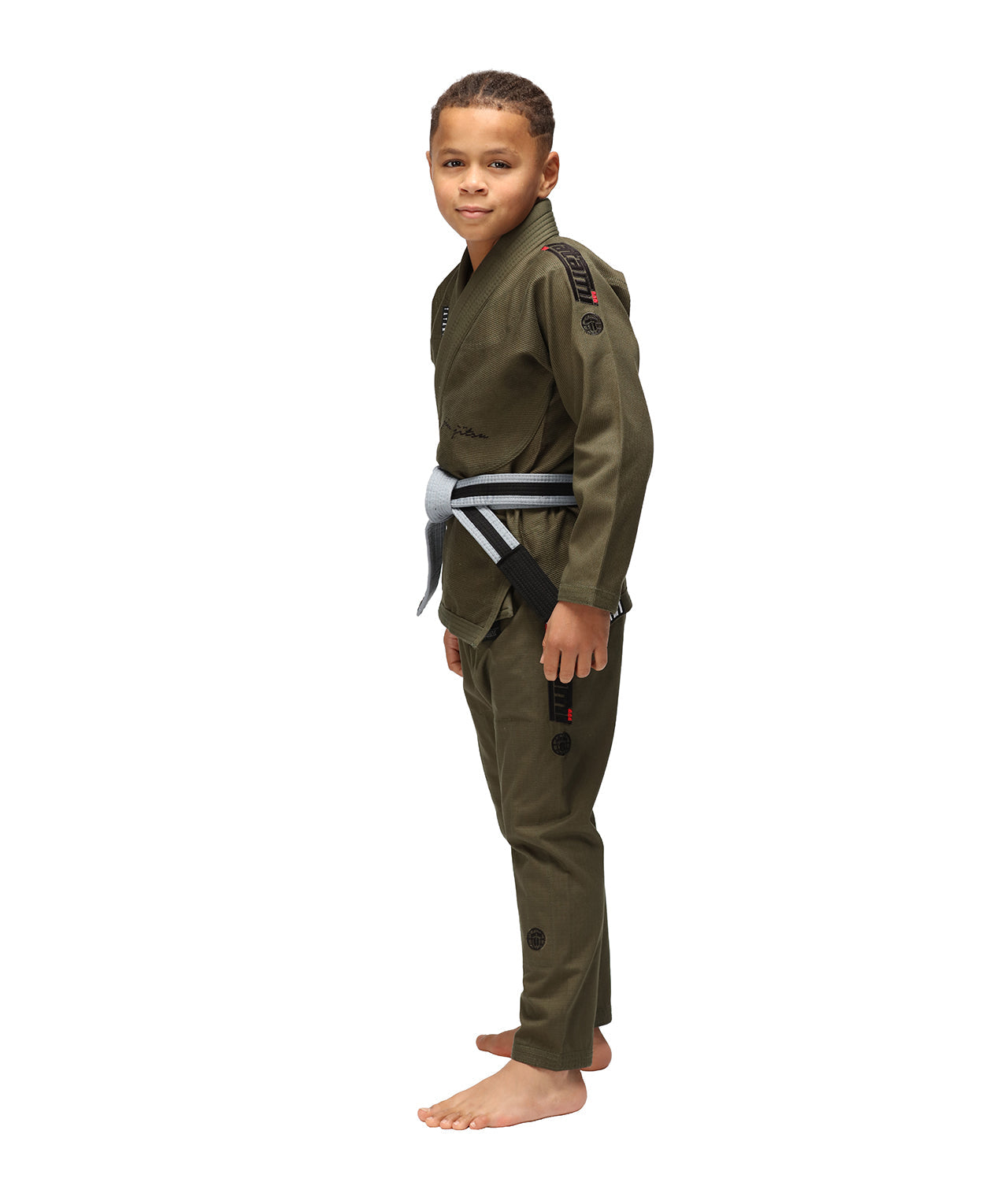 Tatami Fightwear BJJ GI TATAMI Kids Elements Superlite Gi - Khaki (Centura Alba Inclusa)