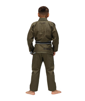 Tatami Fightwear BJJ GI TATAMI Kids Elements Superlite Gi - Khaki (Centura Alba Inclusa)