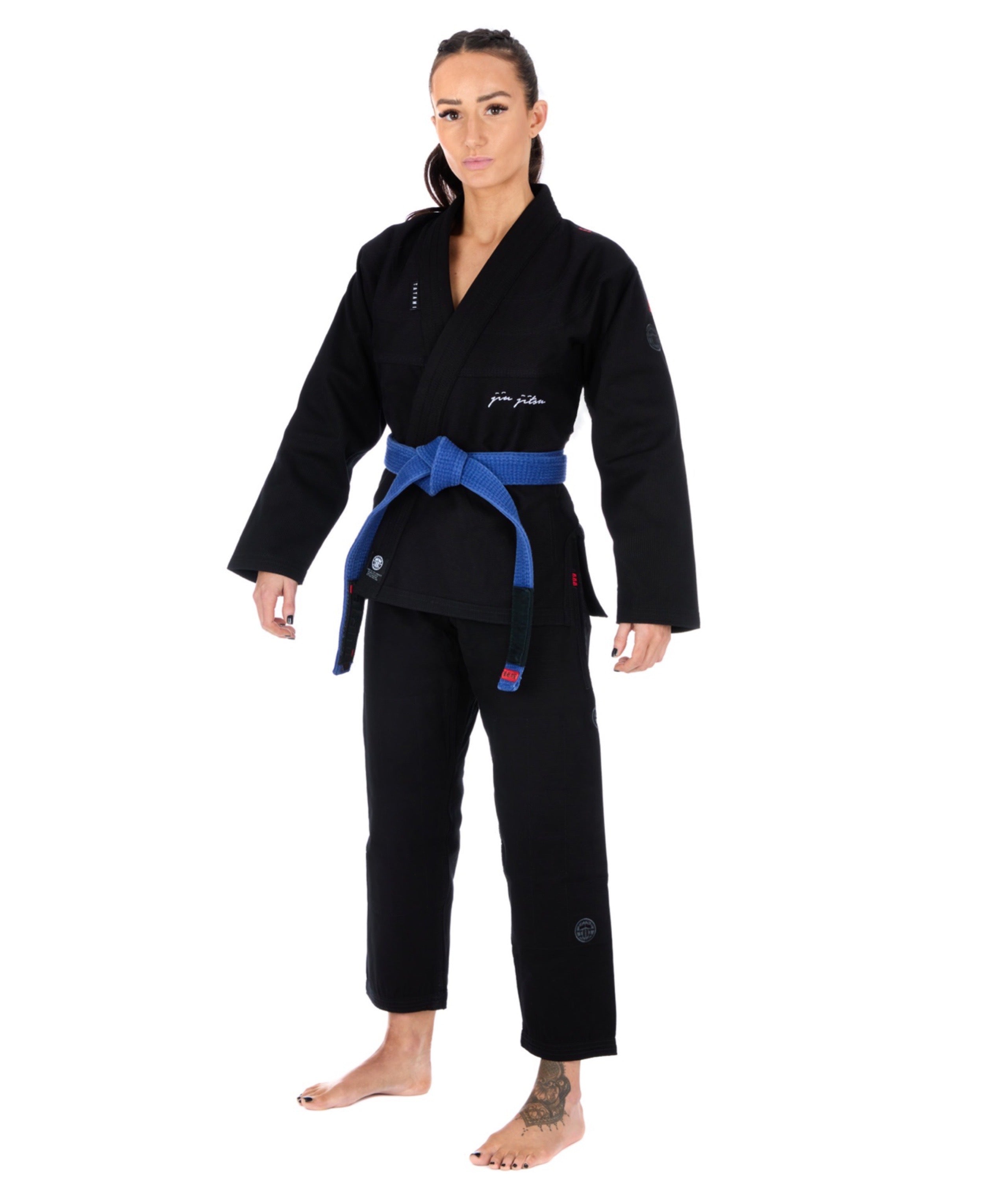 Tatami Fightwear BJJ GI TATAMI Ladies Elements Superlite Gi - Black (Centura Alba Inclusa)