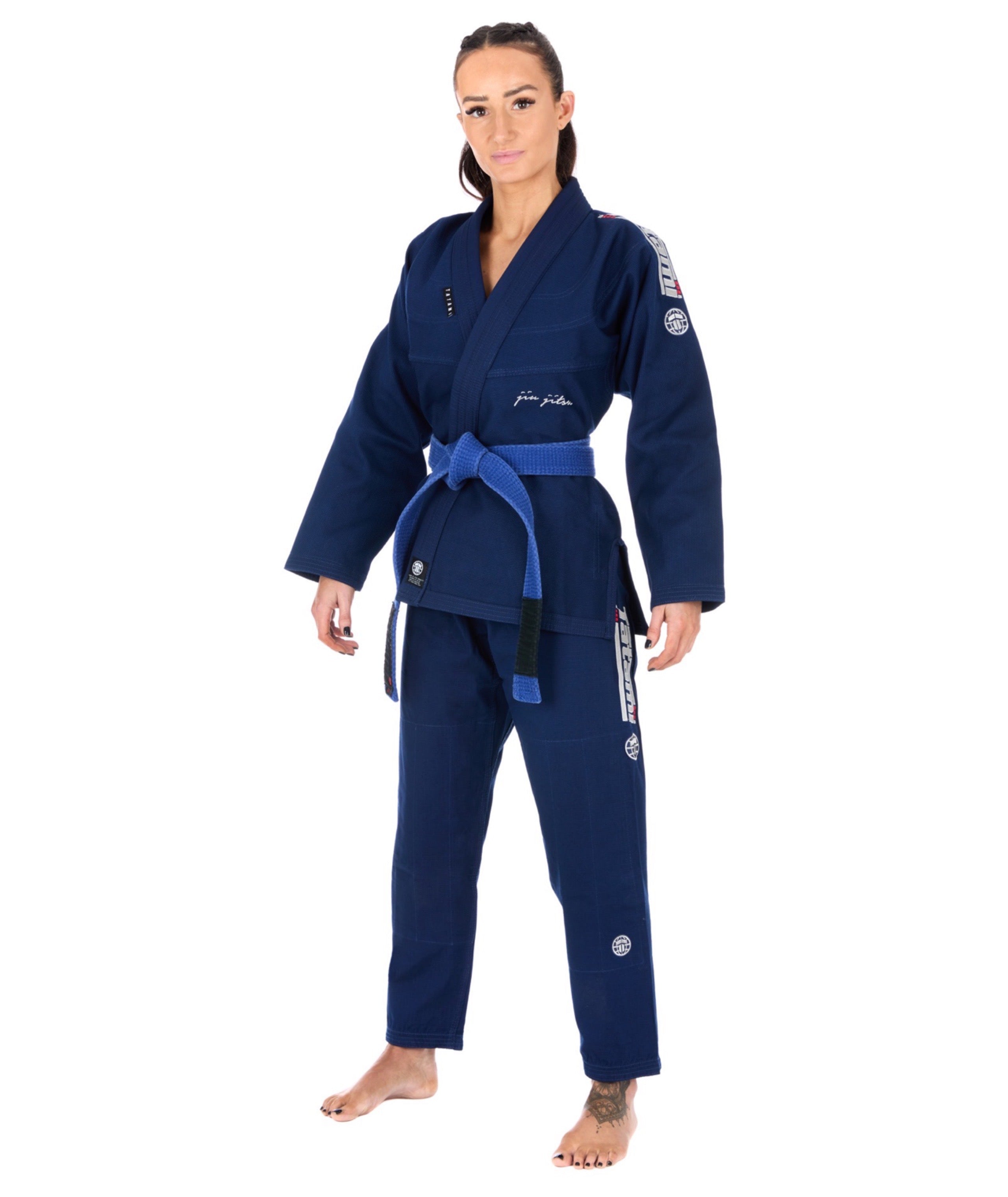 Tatami Fightwear BJJ GI TATAMI Ladies Elements Superlite Gi - Navy (Centura Alba Inclusa)