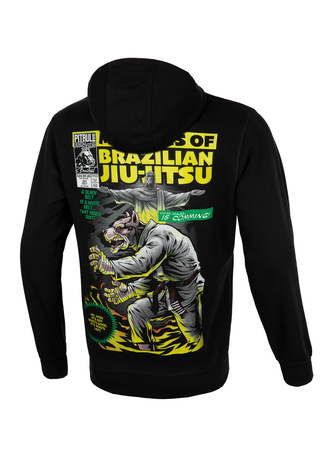 Pit Bull West Coast ADCC HOODED SWEATSHIRT Zip Hoodie MASTERS OF BJJ Black