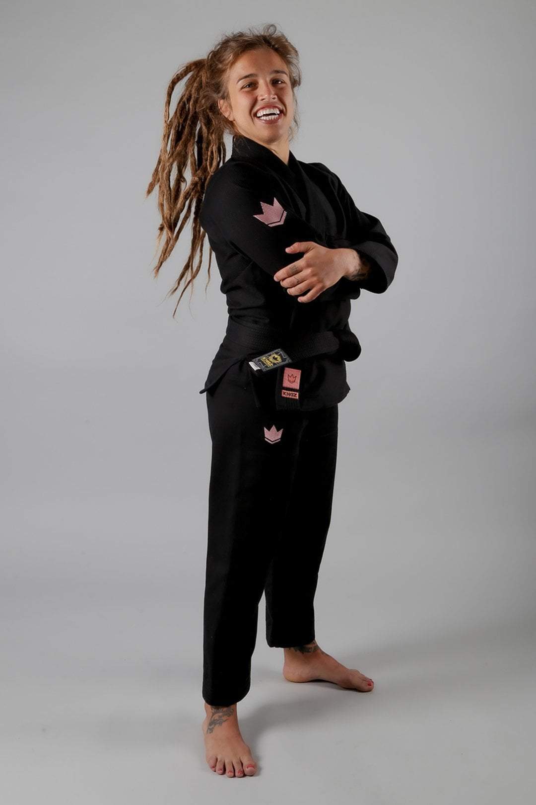 KINGZ The ONE Womens Jiu Jitsu Gi - Black/Rose Gold - FREE White Belt
